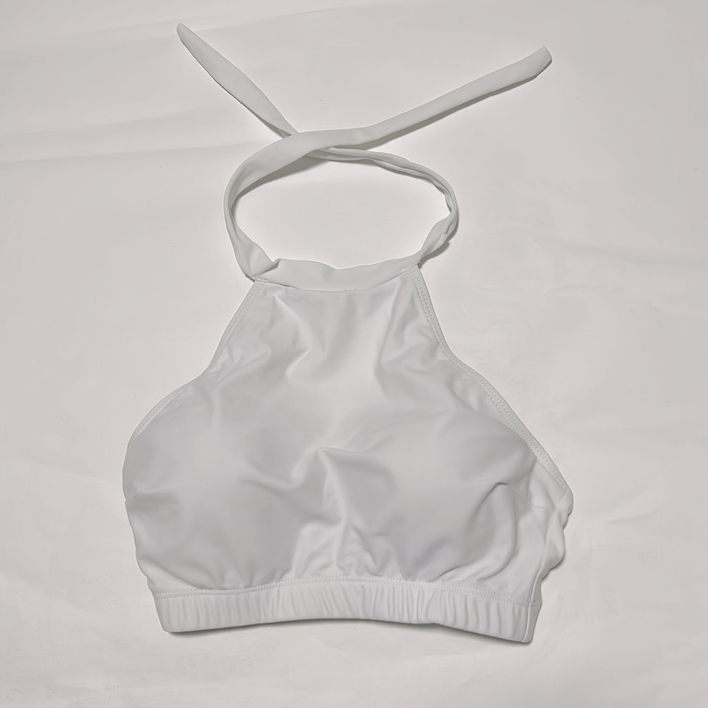 White Halter Neck Bikini Top